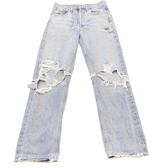 AGOLDE 90's Jean Button Down Light Wash Denim Jeans SIze 26 - Picture 2 of 9